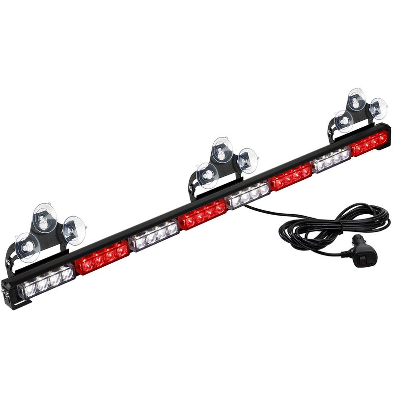 ASPL 36" 32LED Traffic Advisor Light Bar Warning Emergency Strobe Light Bar Directional Flashing Emergency Caution Lighting Led Safety Lights with 16 ft Straight Cord (Red/White) - Image 1
